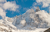 Aiguille Verte from Chamonix after a winter snowfall from Chamonix - France