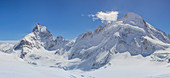 Europe, Switzerland, Zermatt, Panorama of Matterhorn Tiefnatten glacier
