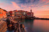 Europe, Italy, Liguria, La Spezia district, Tellaro at sunset