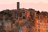 Europe, Italy, Lazio, Viterbo district, Civita of Bagnoregio at dawn