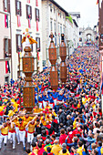 Europe, Italy, Umbria, Perugia district, Gubbio, The crowd and the Race of the Candles