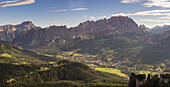 Cortina d'Ampezzo, Veneto, Belluno, Italy, The city of Cortina seen from the top