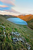 Sunrise on a Lake in the regional park of Corno alle Scale, Emilia Romagna, Italy