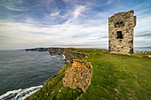 Moher Tower at Hag's Head, Cliffs of Moher, Liscannor, Co, Clare, Ireland, Europe