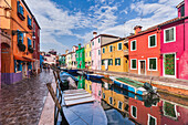 Europe, Italy, Veneto, Venice, A beautiful classic view through the Burano canals