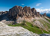 Dolomiten, Tires hutte at Terrarossa mountain from Sciliar park, Trentino Alto Adige