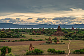 Bagan, Myanmar, South east Asia, Ancient temples at the sunset