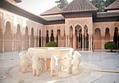 Patio de los Leones, La Alhambra, Granada, Andalucia, Spain.