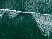 Aerial view of people surfing in sea, False Bay, Cape Town, South Africa