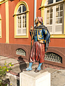 South America, Amazon, Manaus, painted statue of a Zouave in front of the Tiradente Museum
