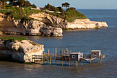 France, Gironde estuary, Meschers-sur-Gironde, square fishing nets