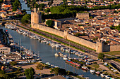 France, Languedoc-Roussillon, Gard (30), aerial view of Aigues-Mortes