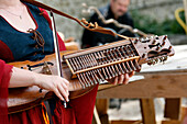 France, Seine et Marne (77). Provins. Medieval festival, close-up on a violin player