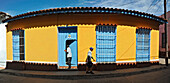 Caribbean, Cuba, Sancti Spiritus, Trinidad, painted houses, street life