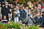 France, Paris 16th district, Longchamp Racecourse, Qatar Prix de l'Arc de Triomphe on October 5th 2014, Men wearing horse masks