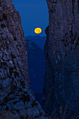 Full moon at Mount Loser, Bad Aussee, Styria, Austria, Europe