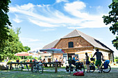 coachman cafe in Boek, Müritz lake, Cafe, cyclist, Mecklenburg lakes, Mecklenburg lake district, Boek, Mecklenburg-West Pomerania, Germany, Europe