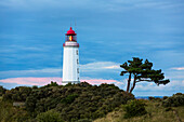 lighthouse Dornbusch at dusk, National Park, Hiddensee Island, Mecklenburg-Western Pomerania, Germany, Europe