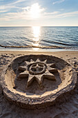 sandsculpture on Darß Beach, Baltic Sea, Mecklenburg-West Pomerania, Germany, Europe