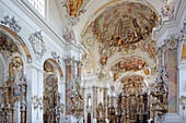 Church, Benedectine monastery Ottobeuren, Lower Allgaeu, Allgaeu, Swabia, Bavaria, Germany