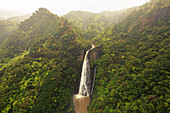 Scenic View Of Manawaiopuna Falls On Kauai, Hawaii