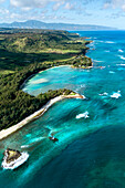 Elevated View Of Kawela Bay, Oahu, Hawaii, Usa