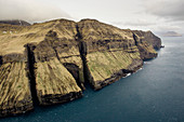 Aerial View Of Cliffs In The Faroe Islands
