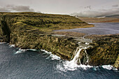 Bosdalafossur Waterfall Which Flows From Sorvagsvatn Directly Into Atlantic Ocean
