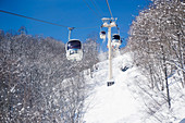 Gondola Cars At Happo One Ski Resort In Hakuba On A Sunny Day