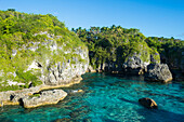 Turquoise waters in the Limu low tide pools, Niue, South Pacific, Pacific