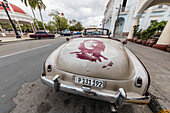 Classic Chevrolet Bel Air taxi with custom Che paint job in the town of Cienfuegos, Cuba, West Indies, Caribbean, Central America