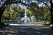 Forsyth Park with the Forsyth fountain, Savannah, Georgia, United States of America, North America