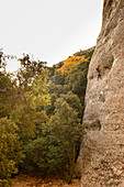 Women climbing at Montserrat, Spain