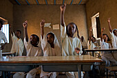 A lesson in one of the classrooms in primary school in El-Ar, northern Sudan, in the region of the fourth cataract of the Nile. 12/01/2008