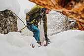 Man hiking in snow in Colorado