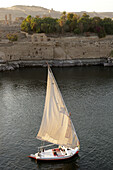 High Angle View Of Sailboat On River Nile