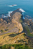 High angle view of the Giant's Causeway, Ireland