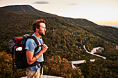 A Man Hikes Along The Appalachian Trail