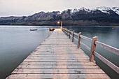 A Dock At Twilight On Lake Wakatipu, Glenorchy, New Zealand