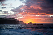 Sunset On The West Coast Of New Zealand