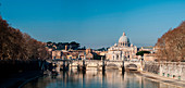 Europe, Lazio, Italy, Rome,  St,  Peter's Basilica and Tiber River