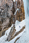 Tret waterfall, Europe, Italy, Trentino Alto Adige region, Trento district, Non valley, Tret city