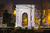 Verona, Italy, Europe, The Arco dei Gavi by night