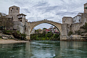 The Stari Most , Old Bridge, icon of the war in the Balkans, Eastern Europe, Mostar, Bosnia and Herzegovina