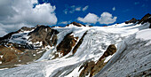 Dosegù Gletscher Eis fallen, Valtellina, Lombardei, Italien, Alpen