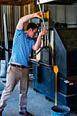 Glassblowing, Garden City Glass at Jewell Gardens, Skagway, Alaska USA