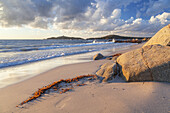 Strand in Pinarellu, Ostkorsika, Korsika, Südfrankreich, Frankreich, Südeuropa, Europa