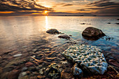 Rocks on the shore, Bojden, Faborg Sogn, Baltic Sea, Funen, Denmark