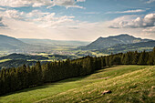 Berglandschaft bei Sonthofen im Frühjahr, Sonthofen, Allgäu, Bayern, Deutschland