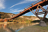 HolzbrückeTatzelwurm, Main-Donau-Kanal Kanal, Essing, Naturpark, Altmühltal, Bayern, Deutschland, Europa